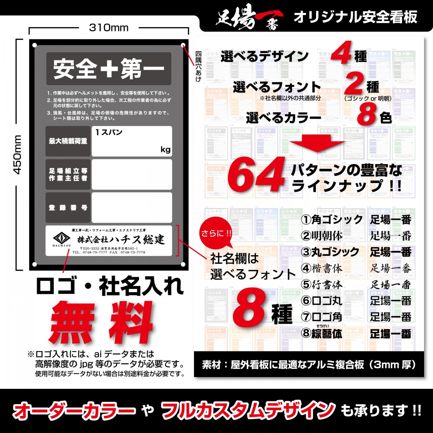オリジナル安全看板